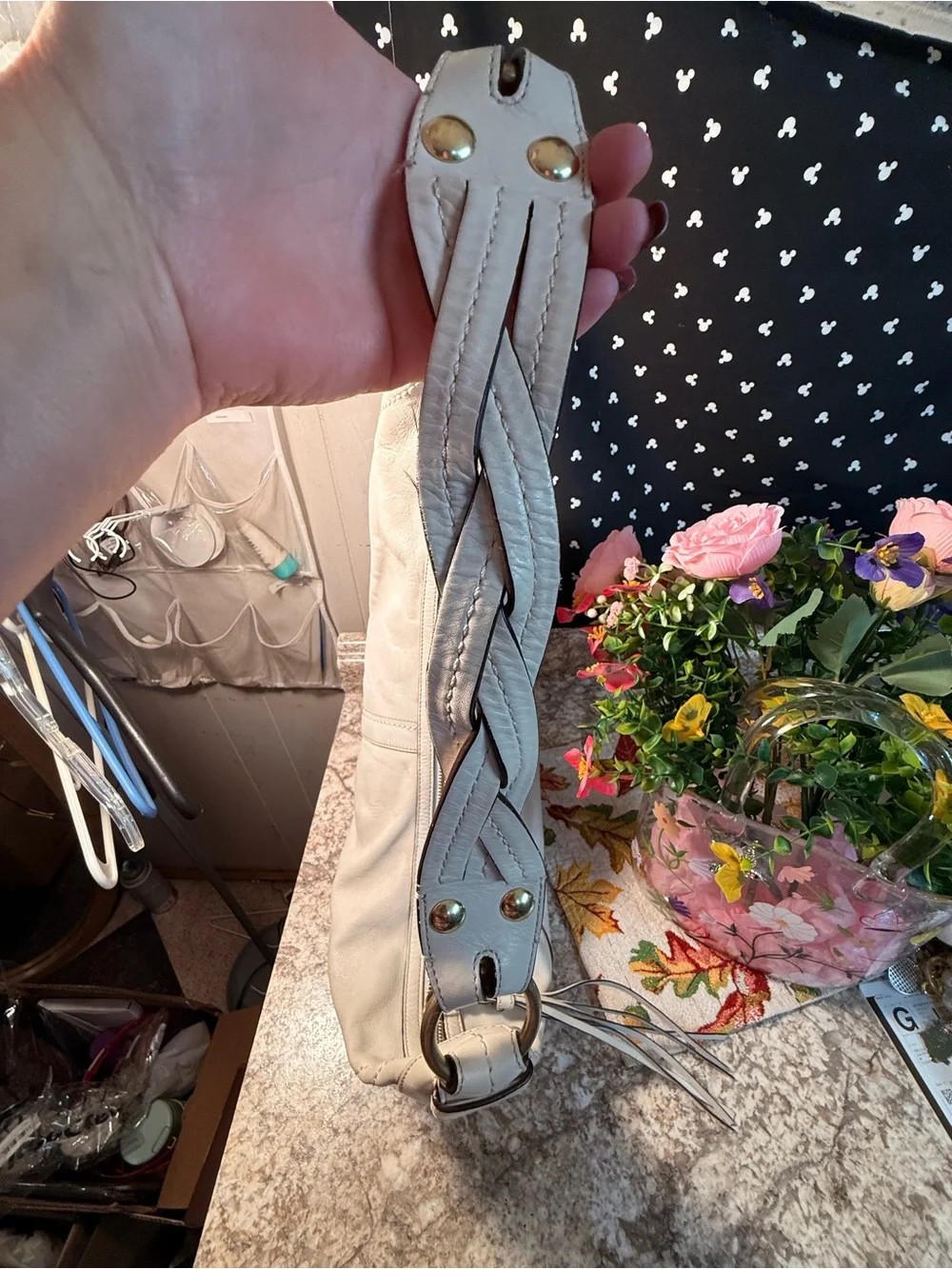 COACH White Leather Hobo Bag Daniel - Smooth Curved Silhouette